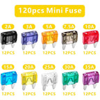 120pcs MINI Blade Fuse Assortment Auto Car SUV FUSES Kit APM ATM