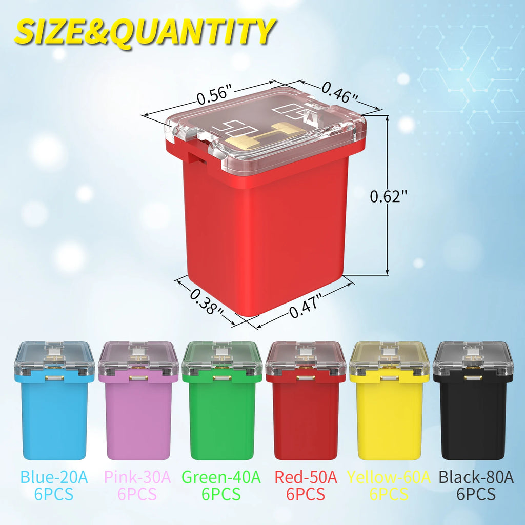 36pcs Jcase Car Fuse Assortment Kit Tall/STD and Low Profile